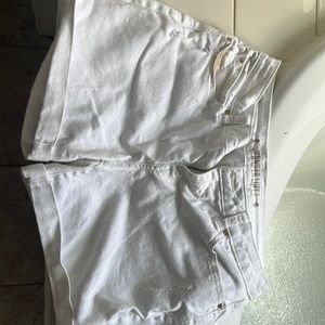 White jean shorts